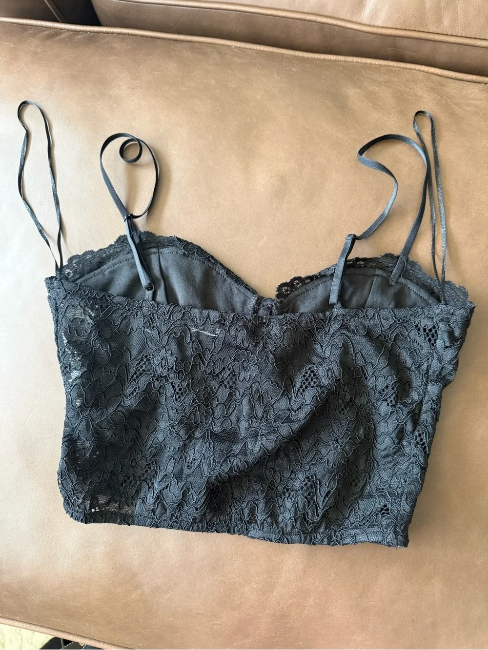 NWOT Zara Black Lace Bustier Tank Top